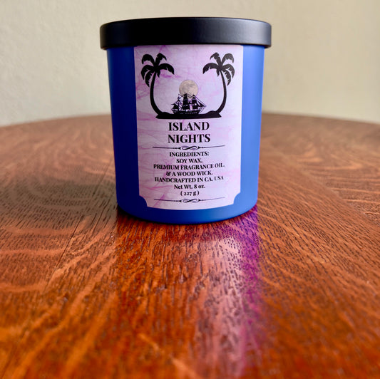 Island Nights Soy-Blend Wax Candle Pirate Collection (10 oz. glass)